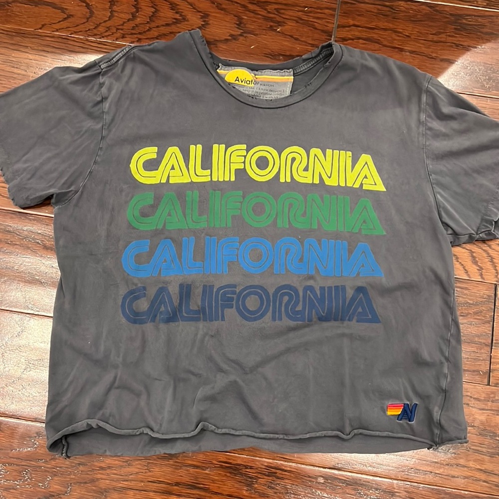 Aviator Nation california charcoal tee shirt